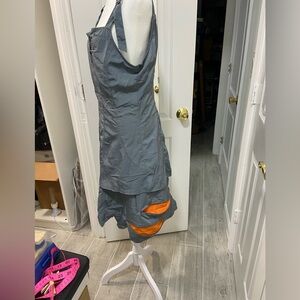 FRANSTYLE Stylish Gray Dress with Orange Accents Excellent condition Size M.